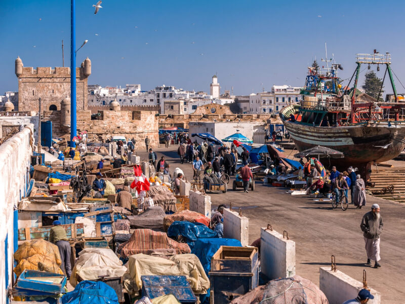 Every day life in ancient Essaouira fishing port