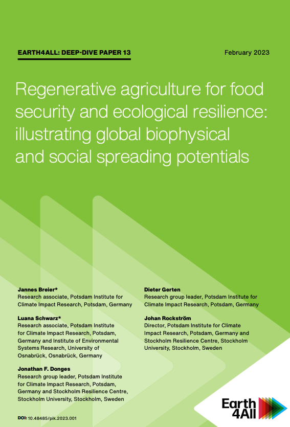 Regenerative agriculture for food security and ecological resilience: illustrating global biophysical and social spreading potentials